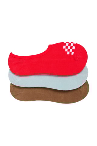 3 paires de socquettes - Rouge, ciel et marron