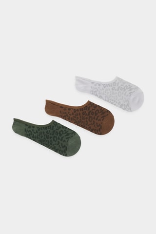 3 paires de protèges-pieds - Vert et blanc