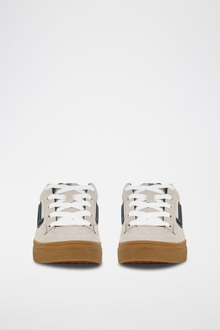 Baskets en cuir Caldrone - Gris et bleu nuit