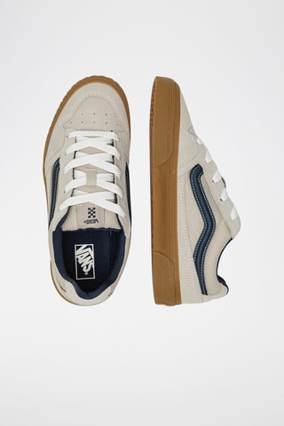 Baskets en cuir Caldrone - Gris et bleu nuit