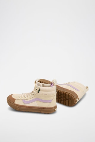 Baskets montantes fourrées en cuir MTE Sk8-Hi Waterproof - Ecru