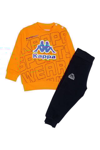 Conjunto sweat e calças de treino - Preto e laranja