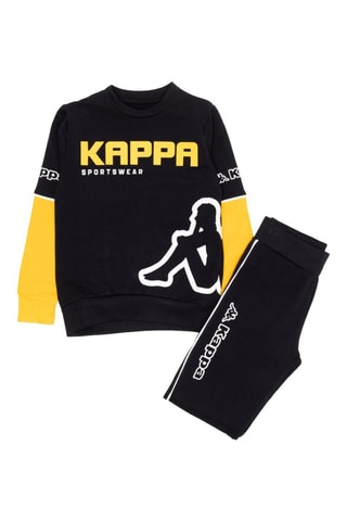 Conjunto sweat e calças de treino - Preto e amarelo