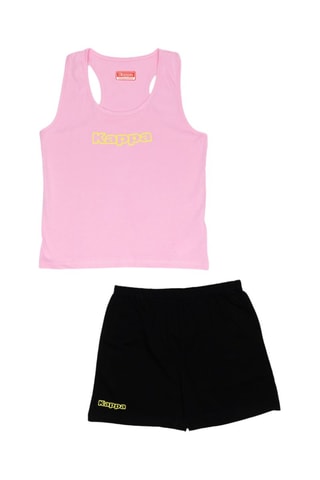 Camisola de alças e calções - Preto e rosa