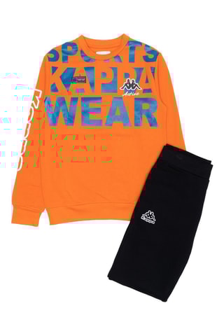 Conjunto sweat e calças de treino - Preto e laranja