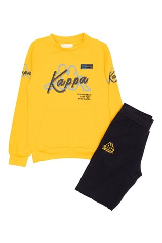 Conjunto sweat e calças de treino - Preto e amarelo