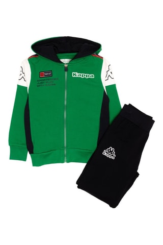 Conjunto sweat com capuz e calças de treino - Preto e verde