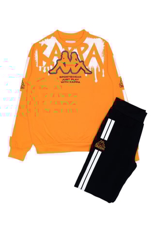 Conjunto sweat e calças de treino - Preto e laranja