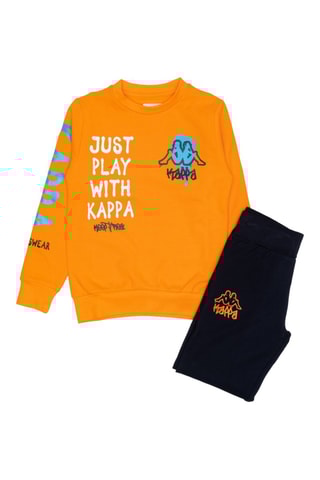 Conjunto sweat e calças de treino - Preto e laranja