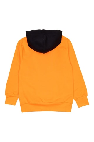 Conjunto sweat com capuz e calças de treino - Preto e laranja