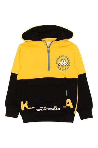Conjunto sweat com capuz e calças de treino - Preto e amarelo
