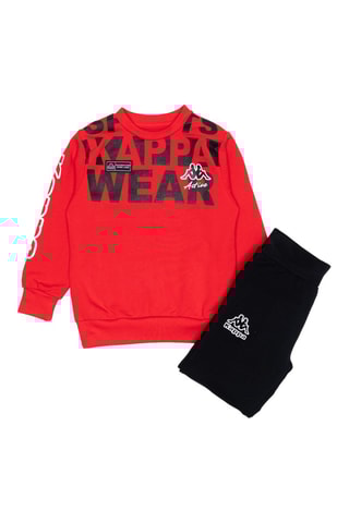 Conjunto sweat e calças de treino - Preto e vermelho