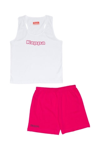 Camisola de alças e calções - Branco e vermelho