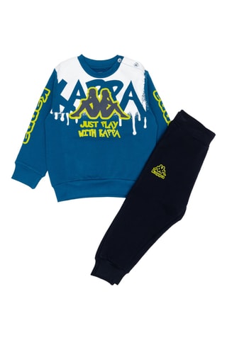 Conjunto sweat e calças de treino - Preto e azul