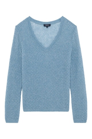 Pull en alpaga et laine Saralie - Bleu clair chiné