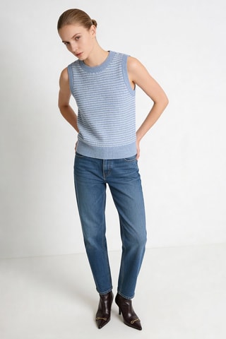 Pull sans manches en laine et cachemire Leo - Bleu clair