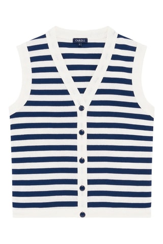 Gilet sans manches Week - Ecru et bleu marine