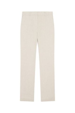 Pantalon taille haute en lin Pierrot - Beige