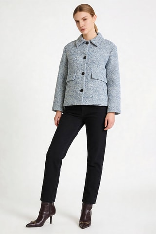 Manteau en laine Galactica - Gris chiné