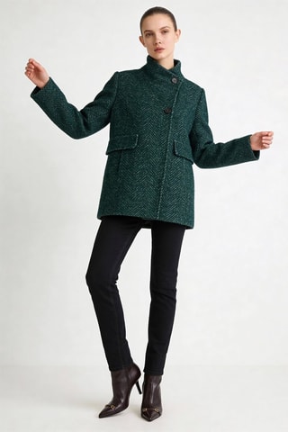 Manteau en laine et alpaga Ali - Vert foncé