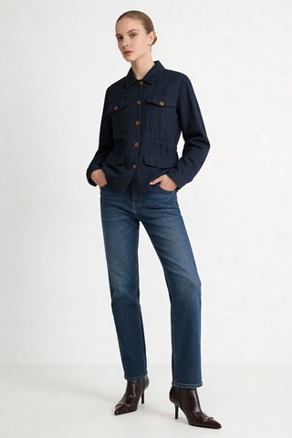 Saharienne en lin Grace - Bleu marine