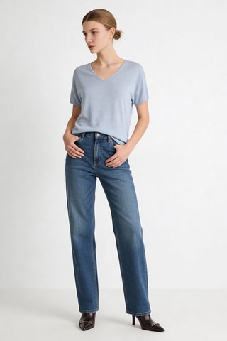 Top en lin Milanel - Ciel