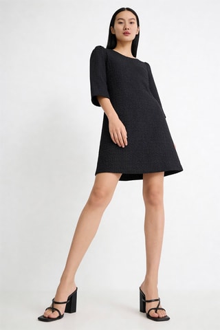 Robe droite Dalila - Noir et gris