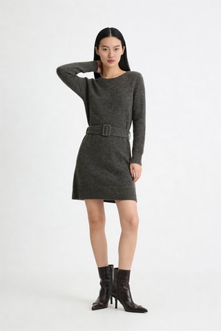 Robe pull en laine et mohair Mila - Gris foncé chiné
