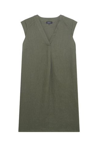 Robe droite en lin Pamela - Kaki