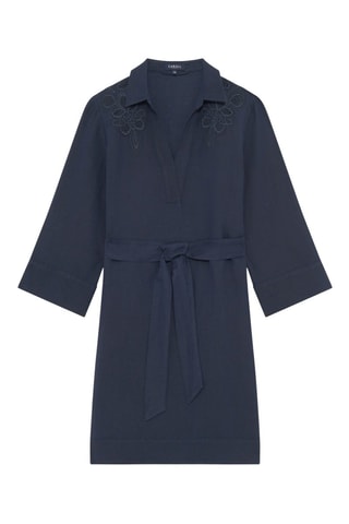 Robe droite en lin Vanina - Bleu marine