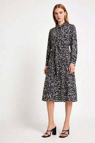 Robe chemise Rilesta - Noir et blanc