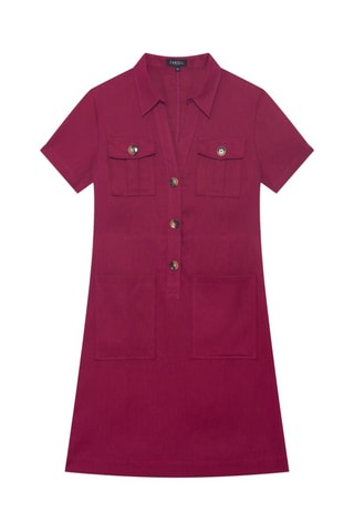 Robe droite en lin Laure - Bordeaux