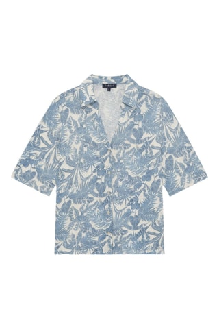 Chemisier droit en lin Evelina - Bleu-gris