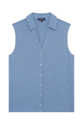 Chemisier droit en lin Ester - Bleu-gris