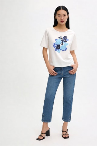 T-shirt Dalia - Blanc et bleu