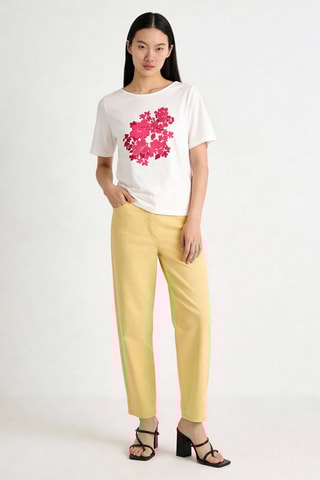 T-shirt Dalia - Blanc et fuchsia