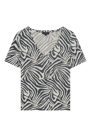 T-shirt droit en lin Mario - Gris foncé