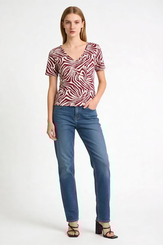 T-shirt droit en lin Mario - Bordeaux