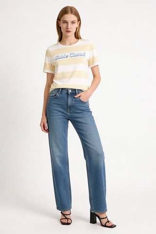 T-shirt Hugo - Jaune et blanc