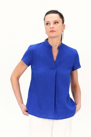 Blouse en lin Kat - Bleu roi