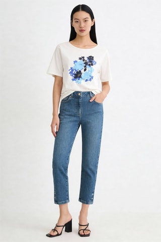 Pantacourt en jean Palebi - Bleu