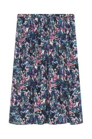 Jupe midi taille haute Jolina - Kaki et bleu marine