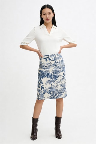 Jupe droite Johan - Bleu marine