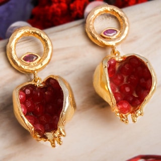 Oorbellen - Messing Doublé Goud & Kristallen