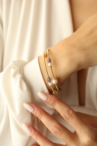 Open Armband - Amethisten en Cultivéparels