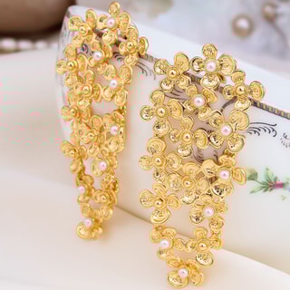 Oorbellen - Messing Doublé Goud & Parel