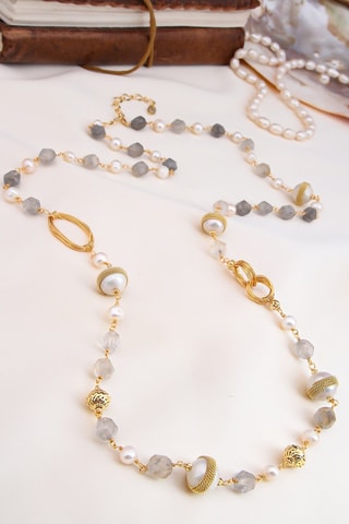 Ketting - Cultivéparels en Amethisten