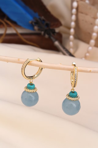 Creolen - Zirkonia en Aquamarijnen