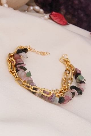 Armband - Doublé Geelgoud en Toermalijn