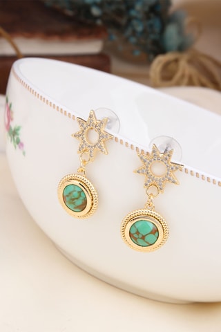 Oorbellen - Zirkonia’s & Turkoois